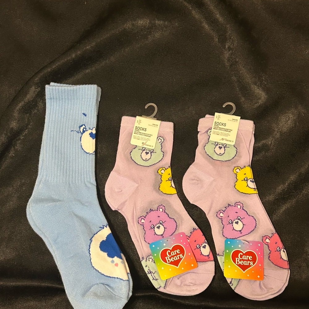 Care Bears Blue and Pink Socks Trio